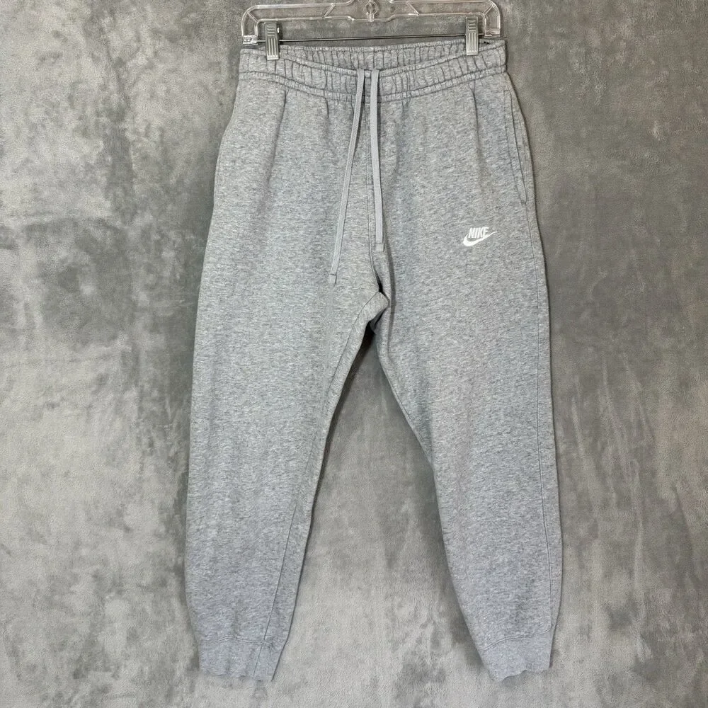 Nike Men's Gray Pants M Heather Sweatpants Joggers Athleisure Club Fleece Run